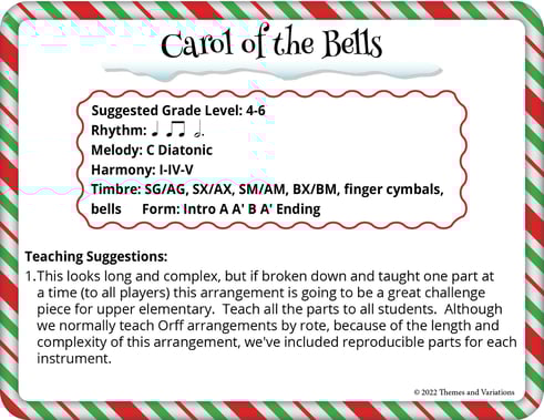 Carol of the Bells Orff Projectable