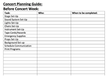 Concert Guide - Before Week