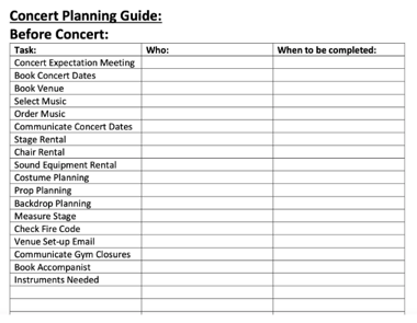 Concert Guide - Before