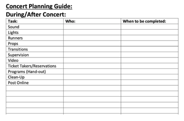 Concert Guide - DuringAfter