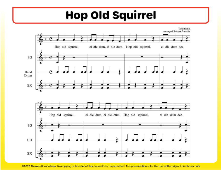 Hop Old Squirrel - Orff Arrangement
