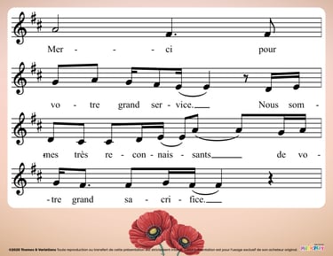 Merci - Remembrance Day Notation - Store 20253