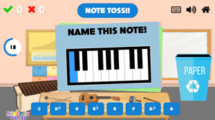 Note Toss - Keyboard Notes