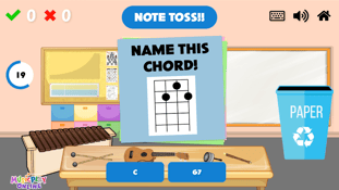 Note Toss - Ukulele Chord Charts