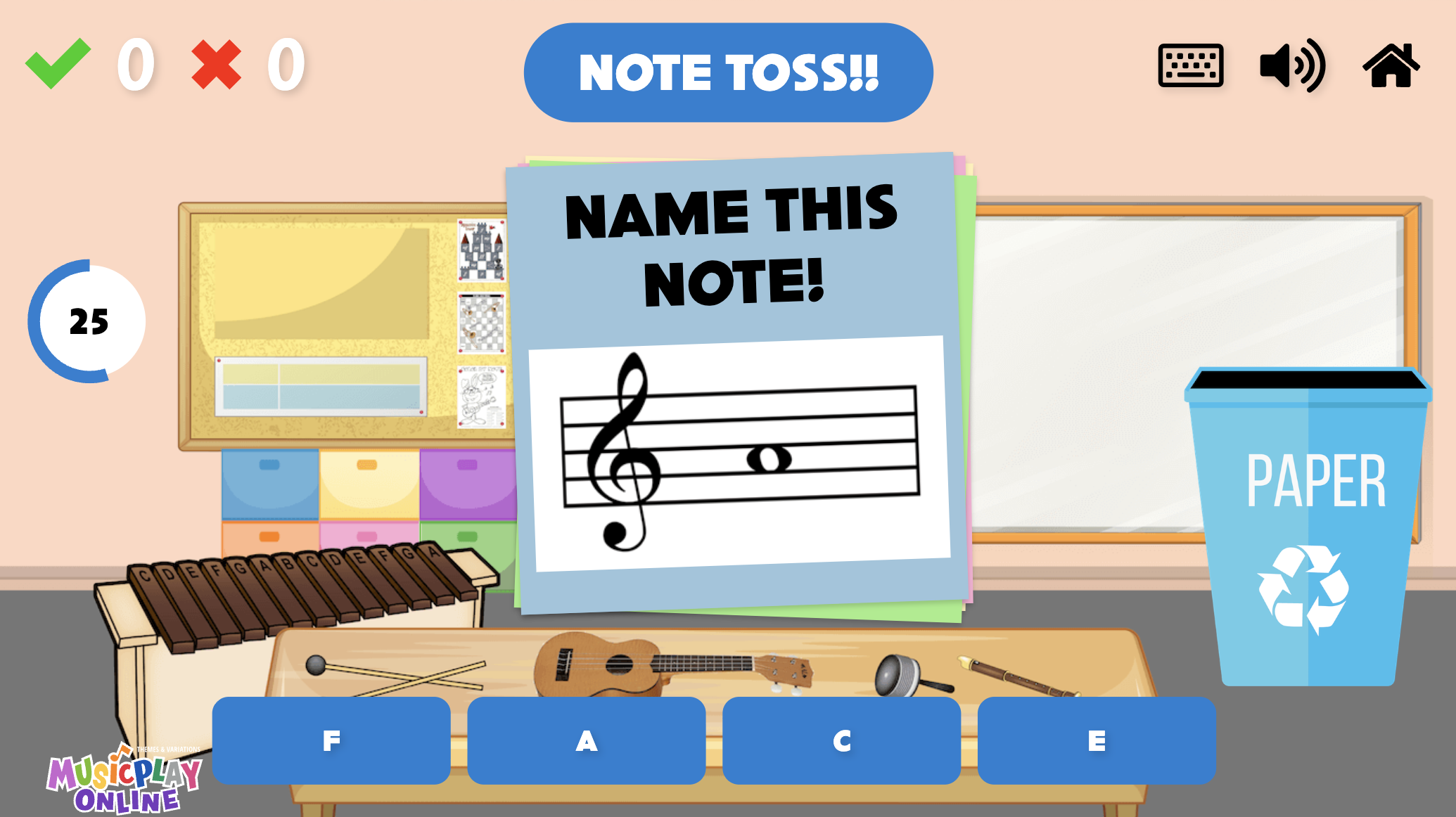 Note Toss Treble Clef