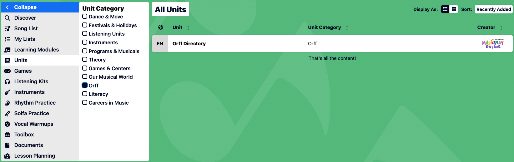 Orff Directory