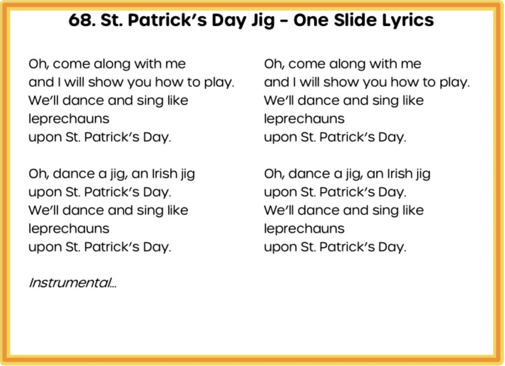 St Patrick's Day Jig Lyrics