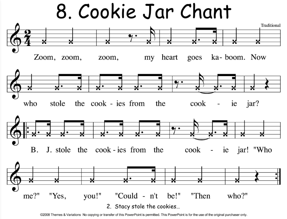 Cookie Jar Chant Notation