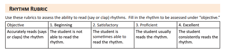 Rhythm Rubric