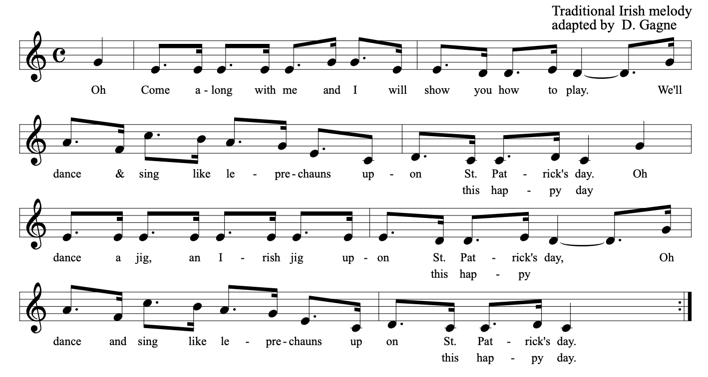 St. Patrick's Day Jig Notation