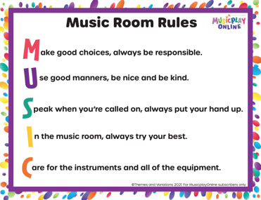 Music Room Rules