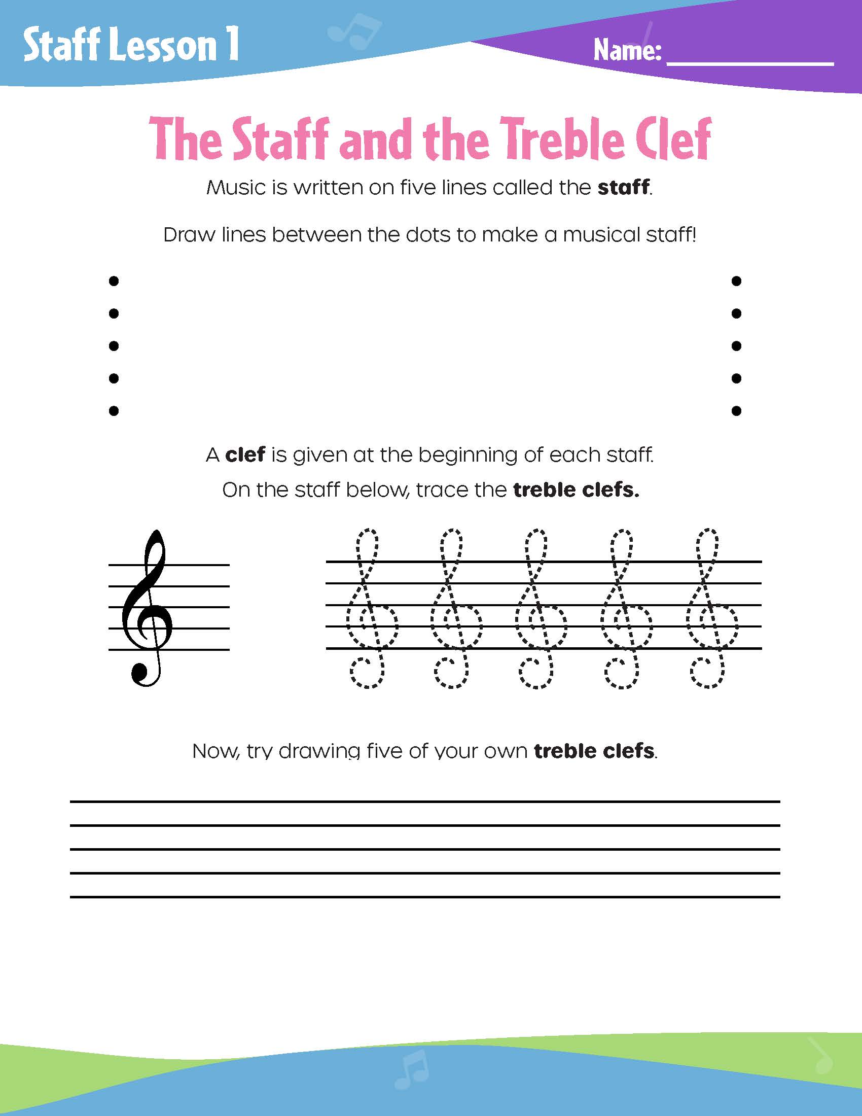 Staff Lesson 1 - The Staff and the Treble Clef_Page_1