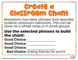 We Dont Eat our Classmates - Create a Classroom Chant 2026
