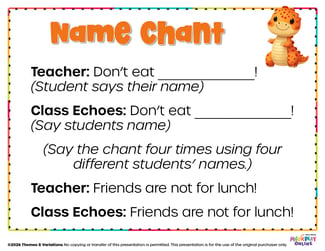 We Dont Eat our Classmates - Name Chant 2026