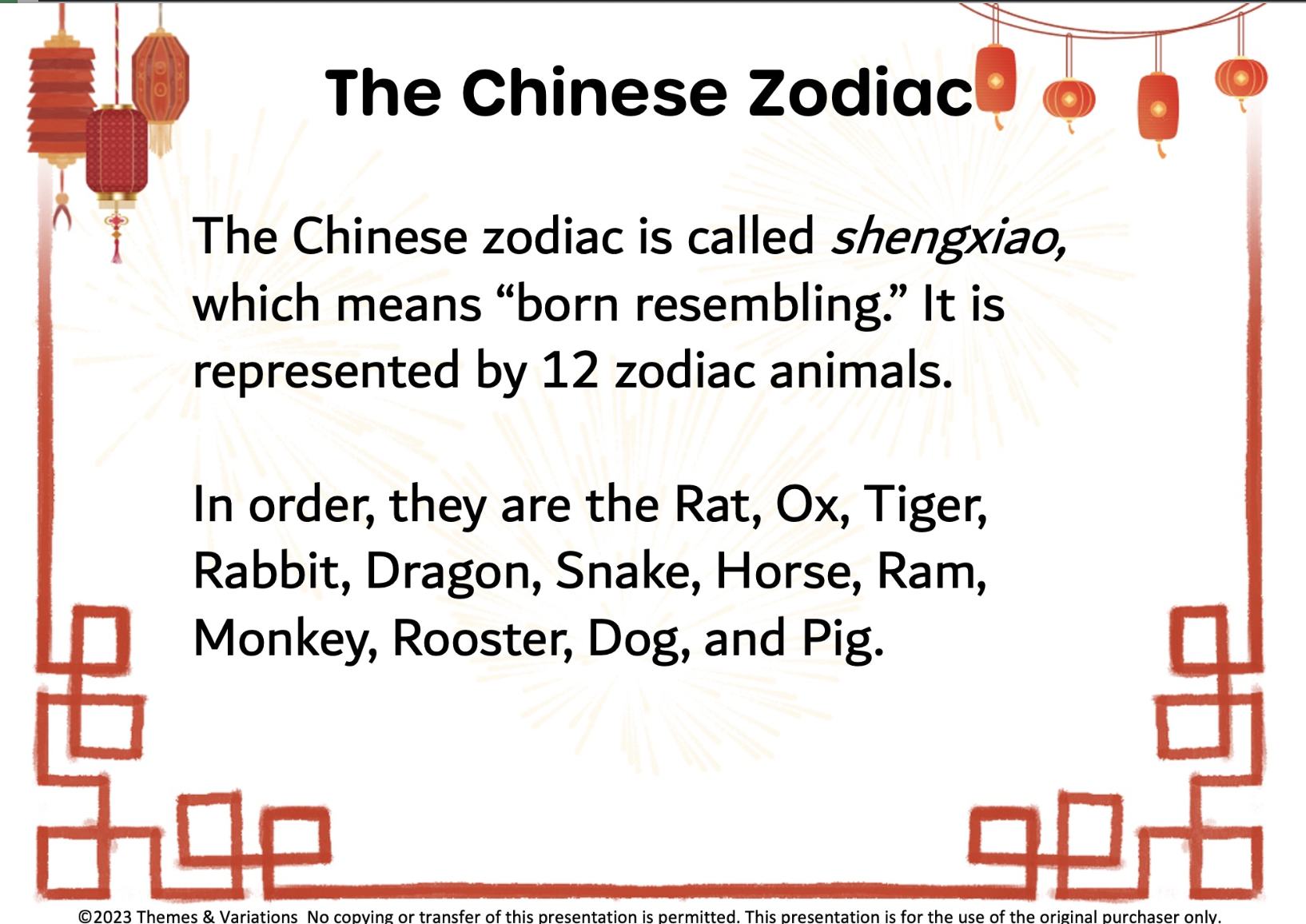 The Chinese Zodiac