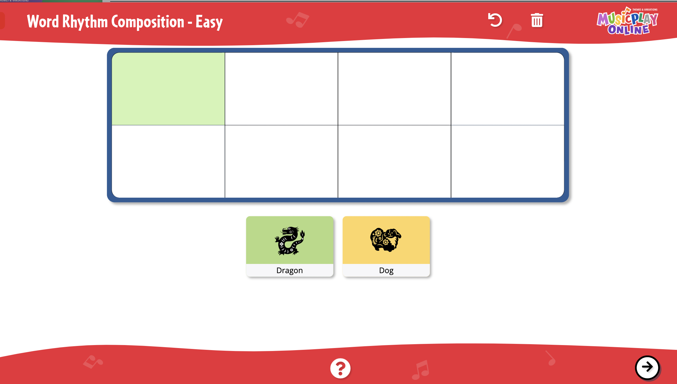 Word rhythm composition interactive