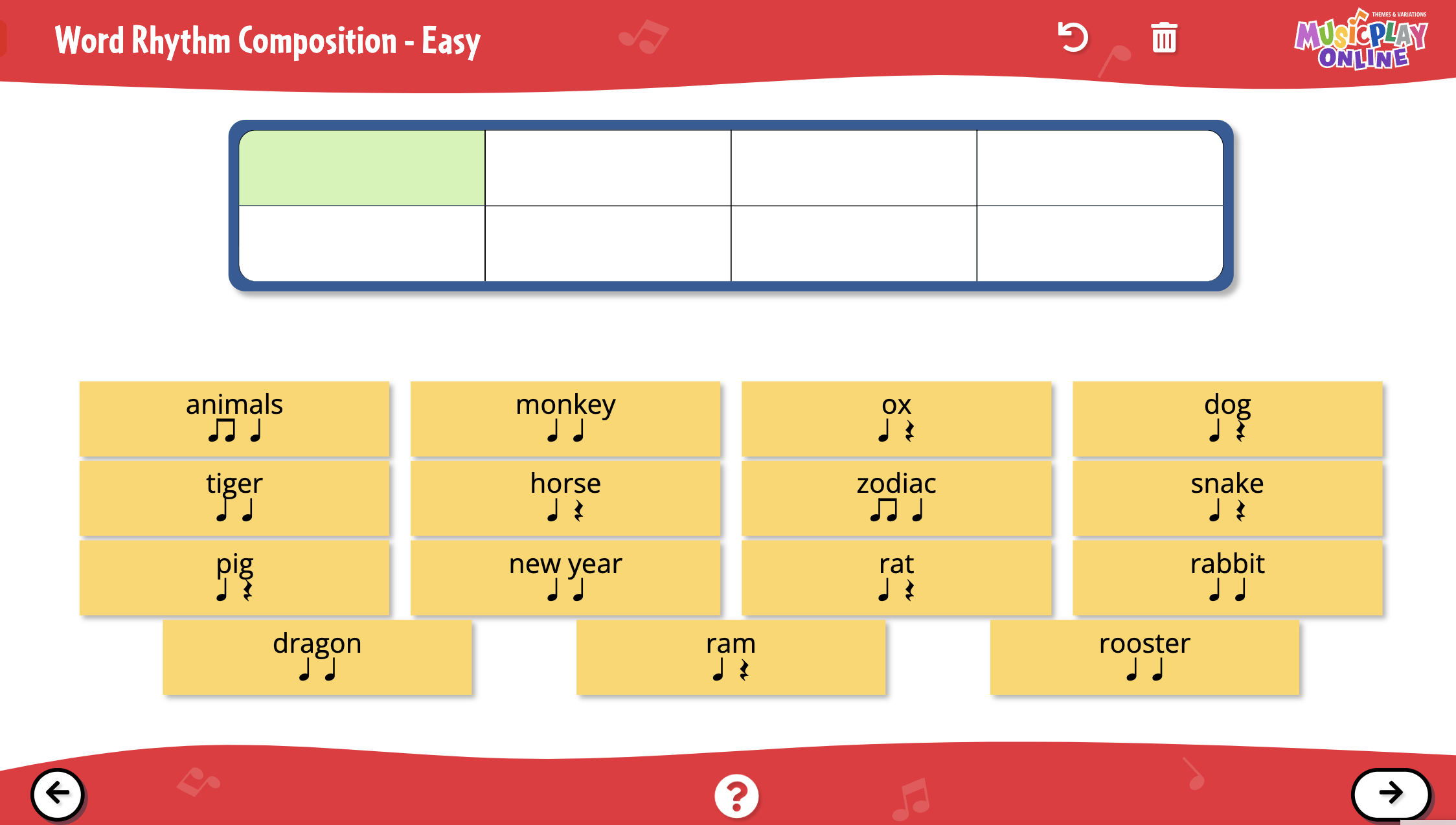 Sound word rhythm interactive