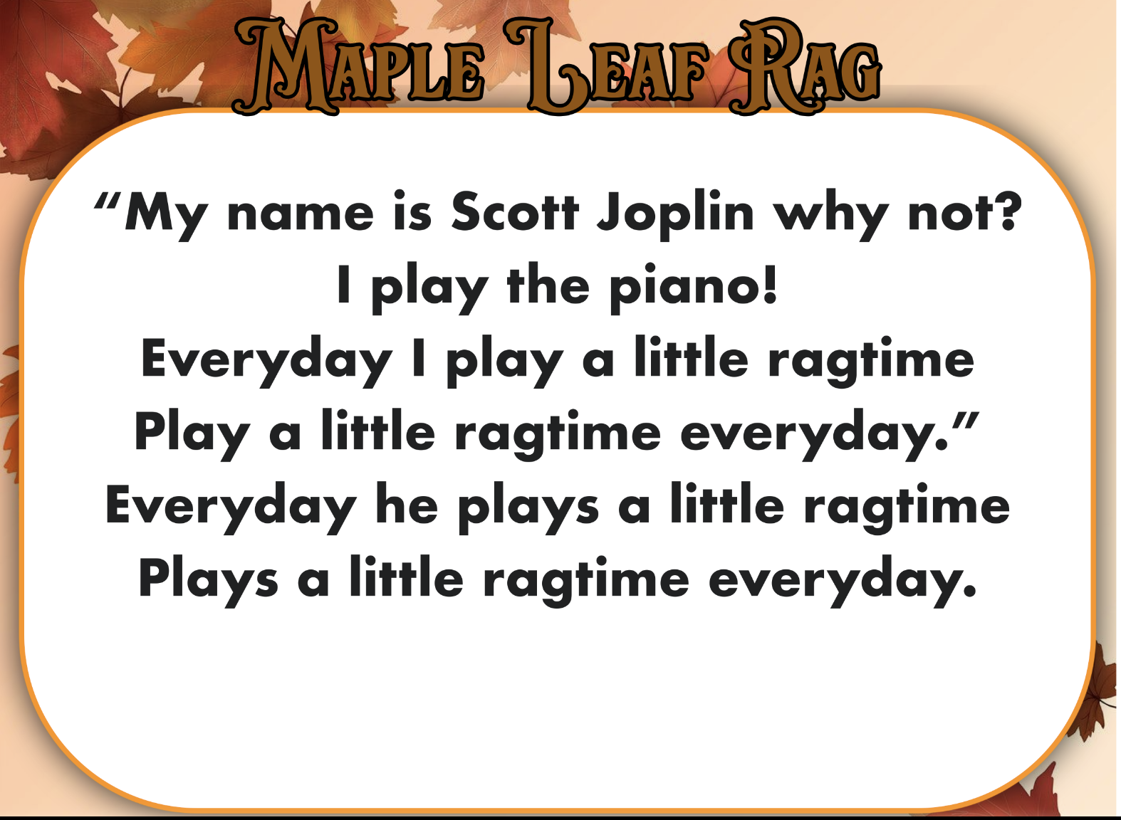 Maple leaf rag lyrics